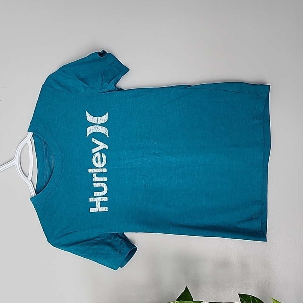 3 For $25 Hurley turquoise blue short sleeve t-shirt 10 12 girls